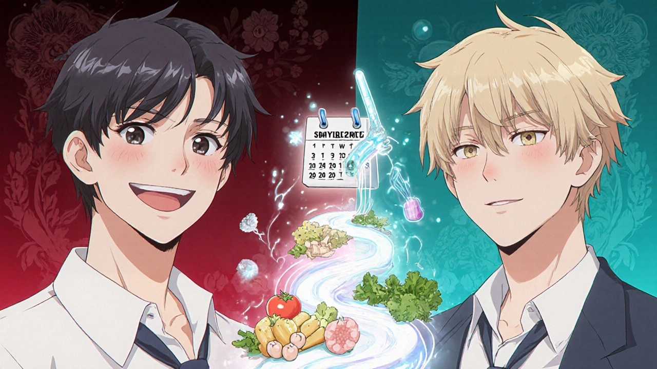 Split image showing gum health improvement after medication change